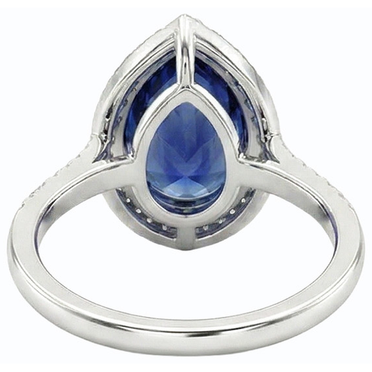 naturel pear diamant 4carats bague angle de côté