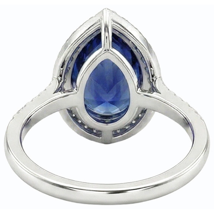 naturel pear diamant 4carats bague angle de côté