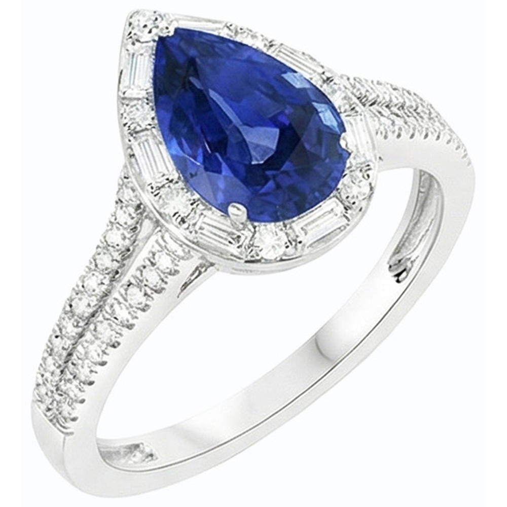 naturel baguette diamant 5carats bague détail rapproché