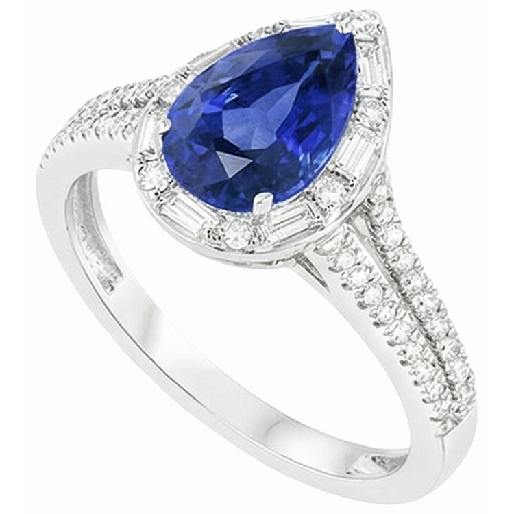 naturel baguette diamant 5carats bague vue de dessus