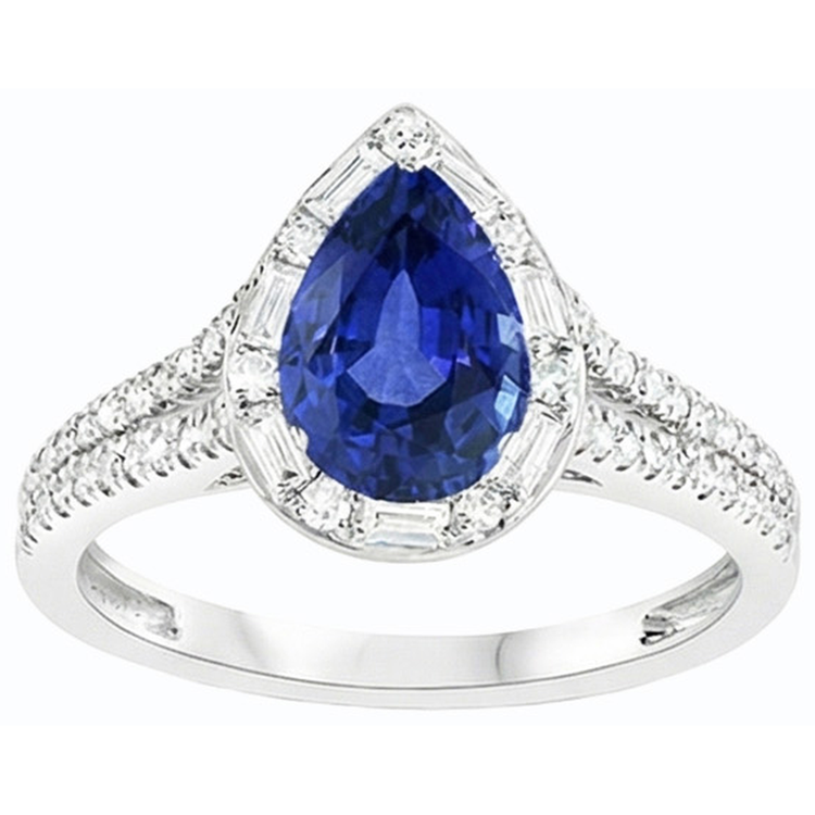 naturel baguette diamant 5carats bague vue de profil