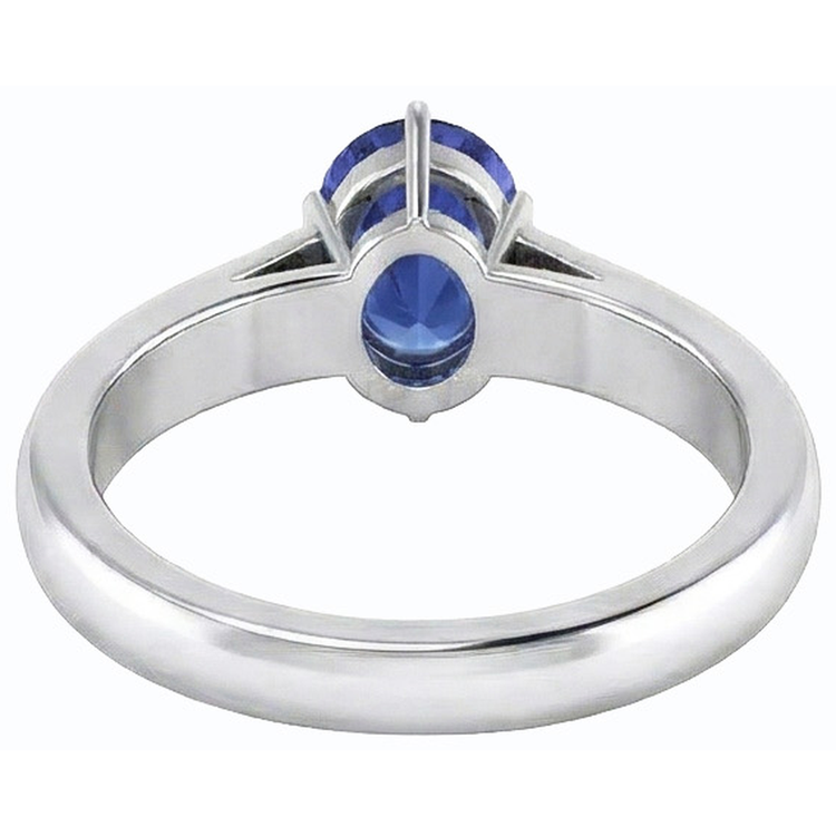 Bague Poire Solitaire Saphir Bleu Naturel 1.50 Carats