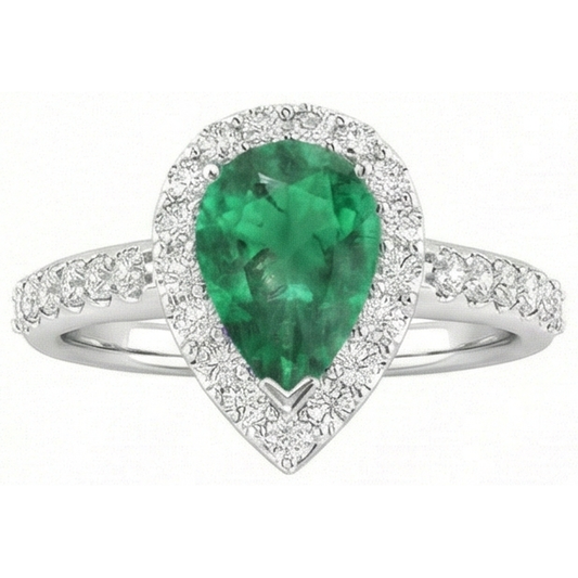 naturel pear diamant 4carats bague angle de côté