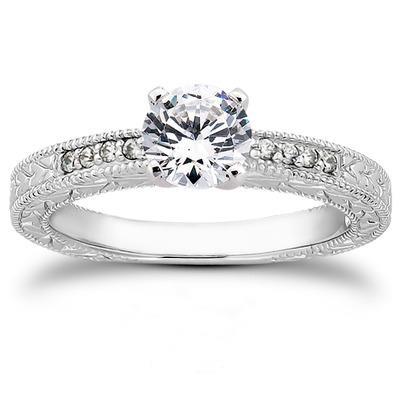 Bague Pour Femme Avec Naturel Diamants Ronds De Style Antique. 2.65 Carats