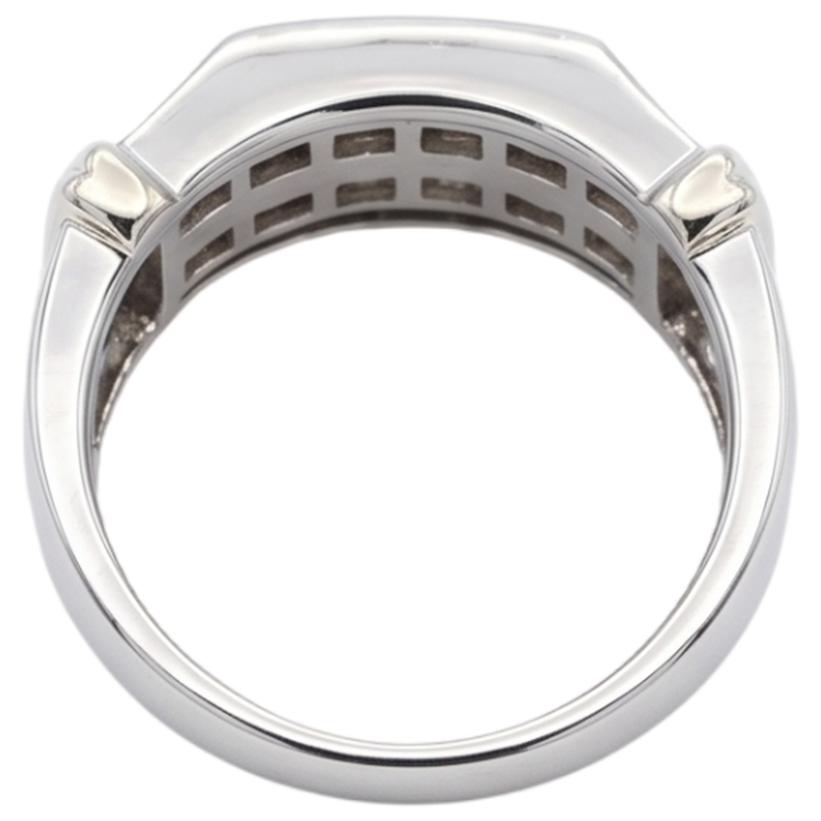 Bague Pour Homme Classique Avec Véritable Diamant Rond De 2.40 Carats En Or Blanc 14 Carats