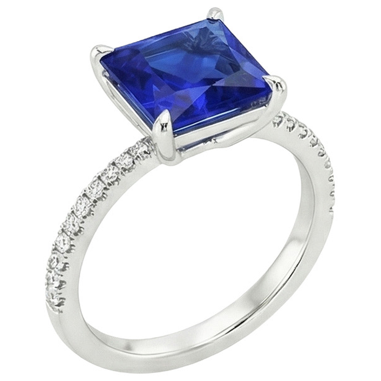 naturel round diamant 5.75carats bague angle de côté