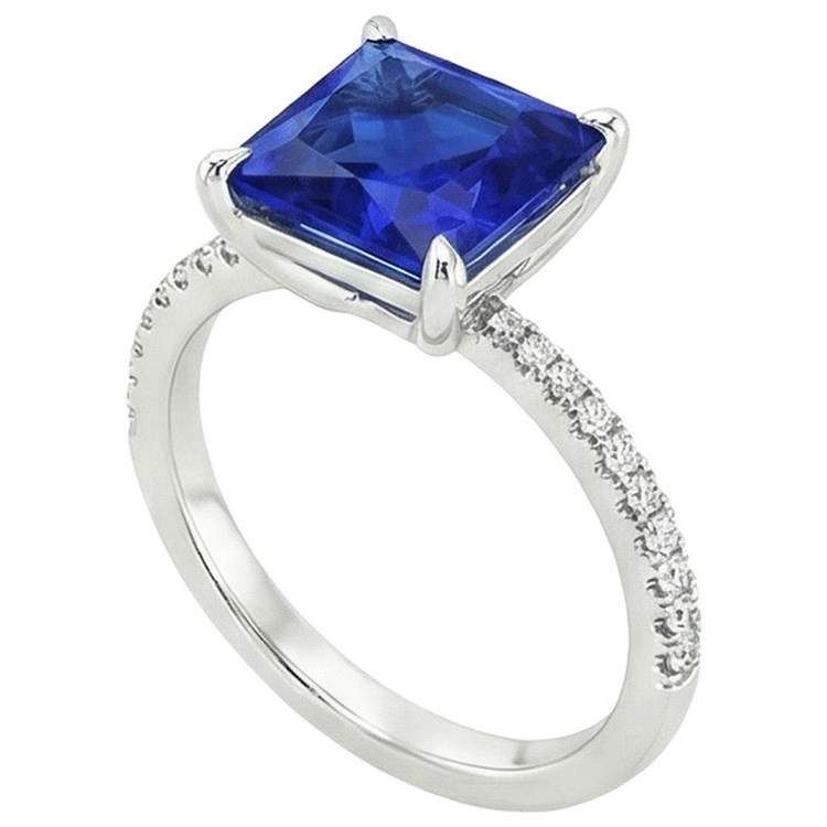 naturel round diamant 5.75carats bague vue de dessus