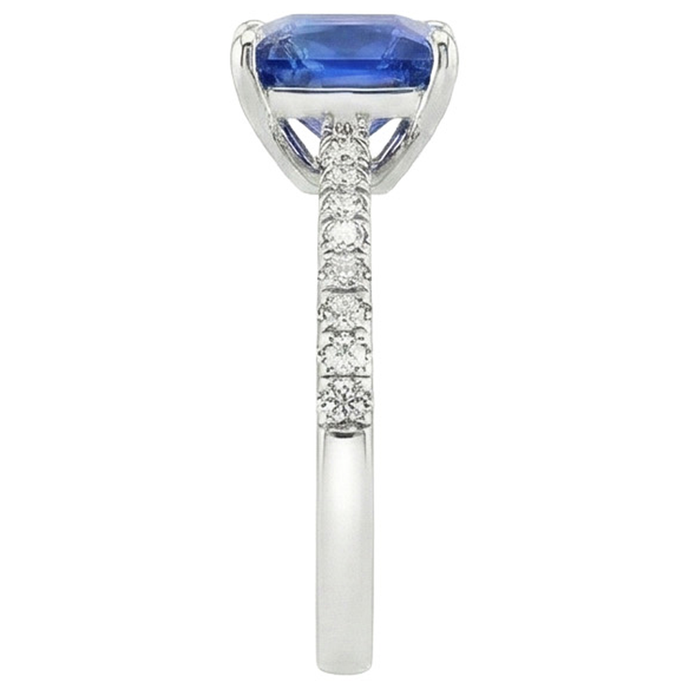 naturel round diamant 5.75carats bague vue de profil