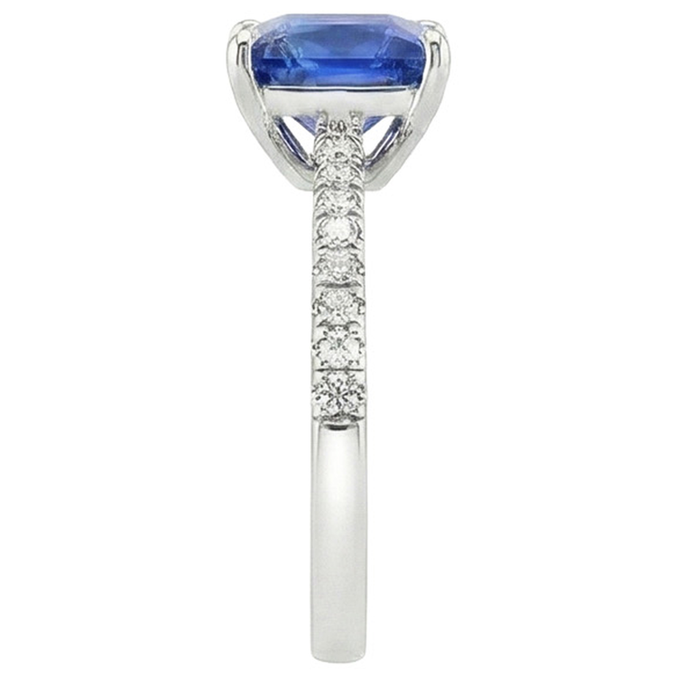 naturel round diamant 5.75carats bague vue de profil