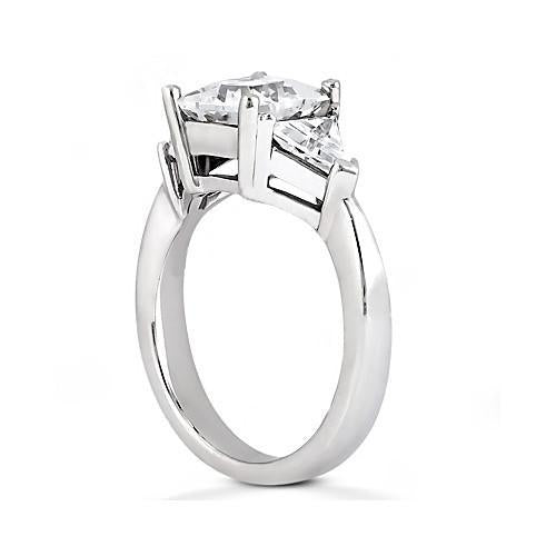 Bague Princesse Véritable Diamant A Trois Pierres Avec Trillions 2.21 Ct. Bijoux