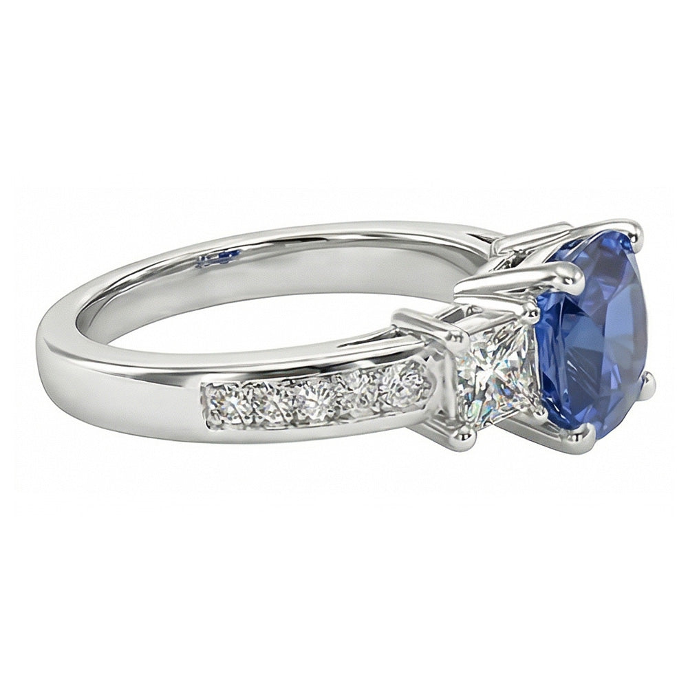 naturel round diamant 3carats bague vue de dessus