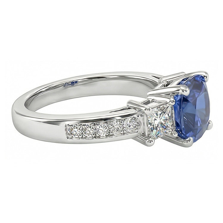 naturel round diamant 3carats bague vue de dessus