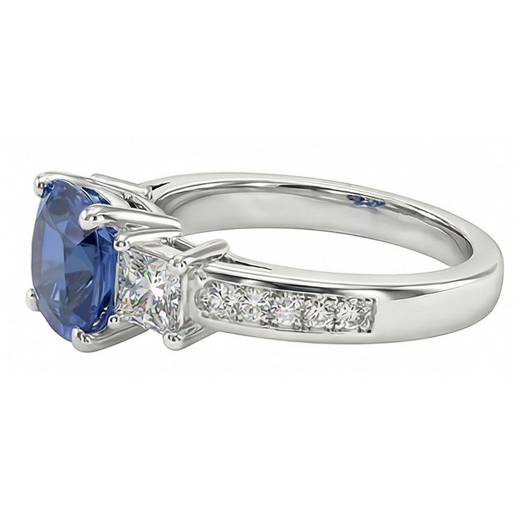 naturel round diamant 3carats bague vue de profil