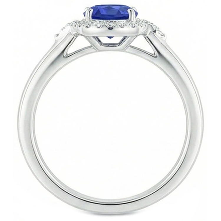 naturel cushion diamant 2.25carats bague sur blanc