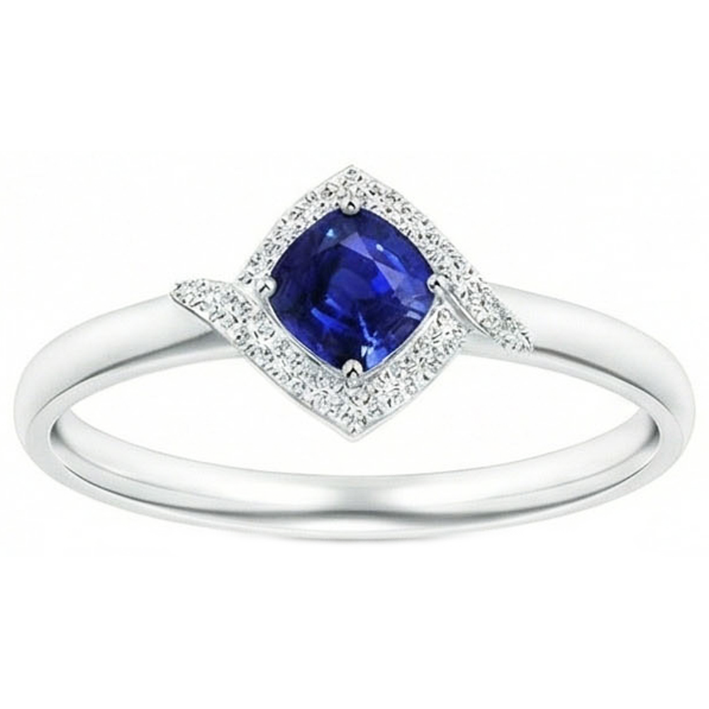 naturel cushion diamant 2.25carats bague vue de dessus