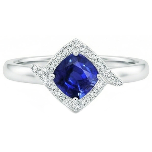 naturel cushion diamant 2.25carats bague angle de côté