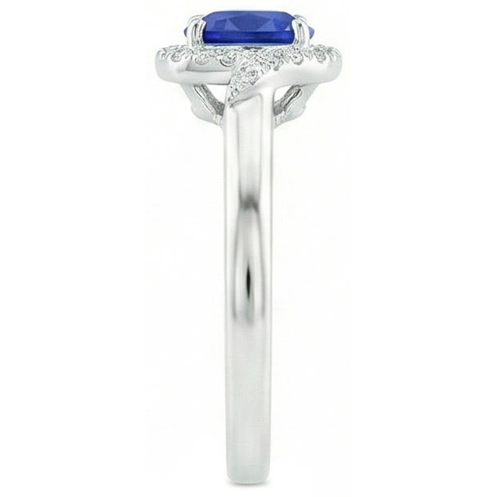 naturel cushion diamant 2.25carats bague vue de profil