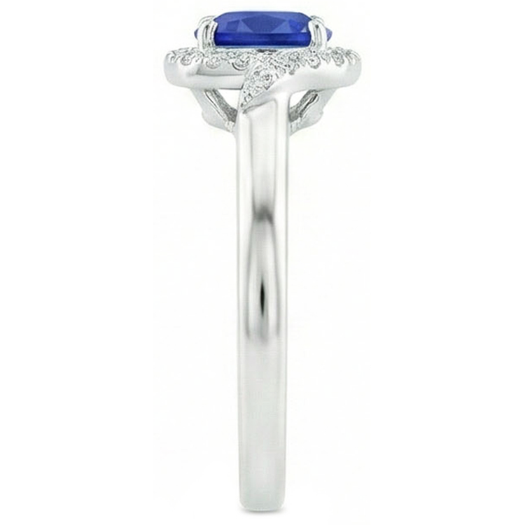 naturel cushion diamant 2.25carats bague vue de profil
