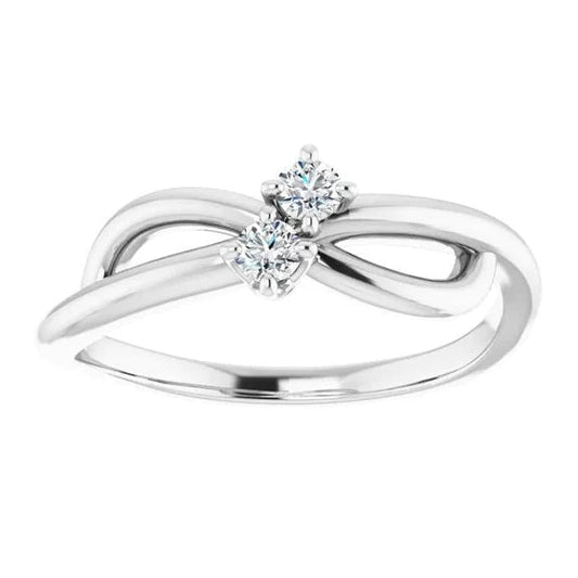 Bague Réel Diamant 1 Carat U Prong Sertissage Infinity Twist Bijoux 