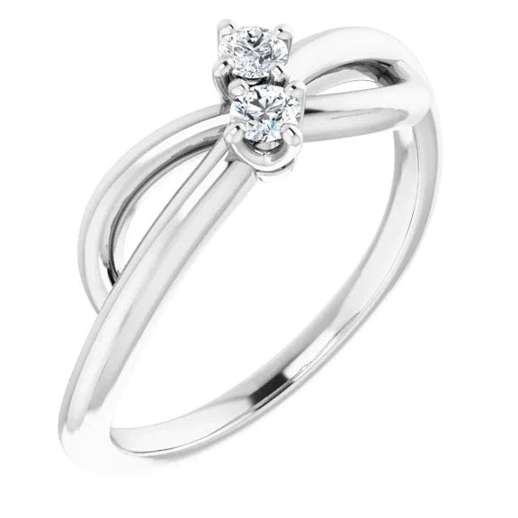 Bague Réel Diamant 1 Carat U Prong Sertissage Infinity Twist Bijoux Nouveau