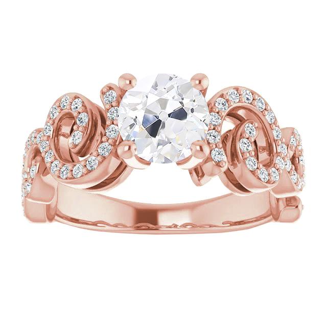 Bague Réel Diamant 5 Carats Vieux Mineur Style Torsadé Bijoux Antique