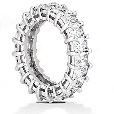 Bague Réel Diamant Eternité Taille Radiant 10 Carats