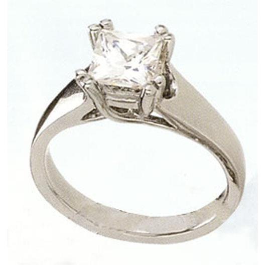 Bague Réel Diamant Étincelant Solitaire Taille Princesse 1.52 Ct