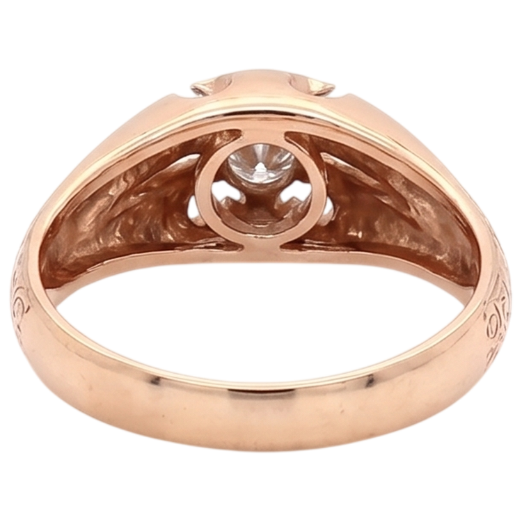 Bague Réel Diamant Naturels Extraits des Mines ( et non cultivés en laboratoire ) Homme Gypsy Style Antique Filigrane 0.50 Carats