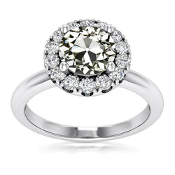 Bague Réel Diamant Rond 4 Carats Avec Halo