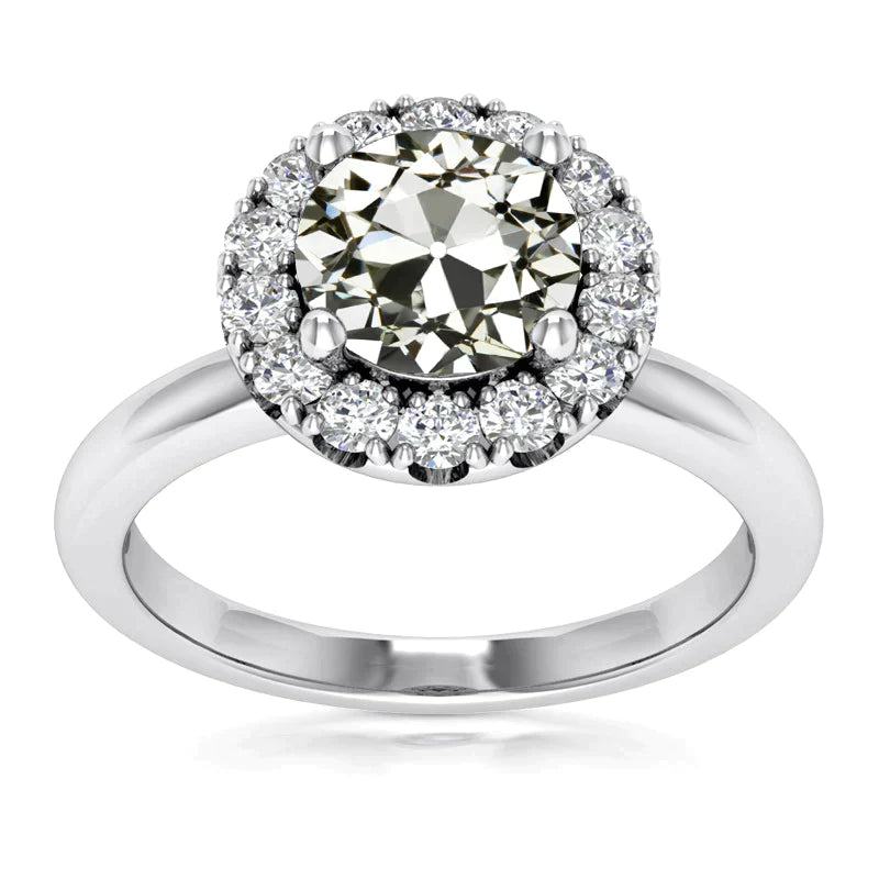Bague Réel Diamant Rond 4 Carats Avec Halo