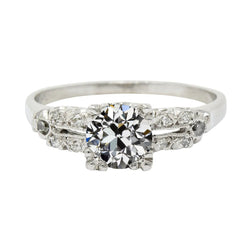 Bague Réel Diamant Rond Vieux mineur Triple Griffe Split Tige 3.25 Carats