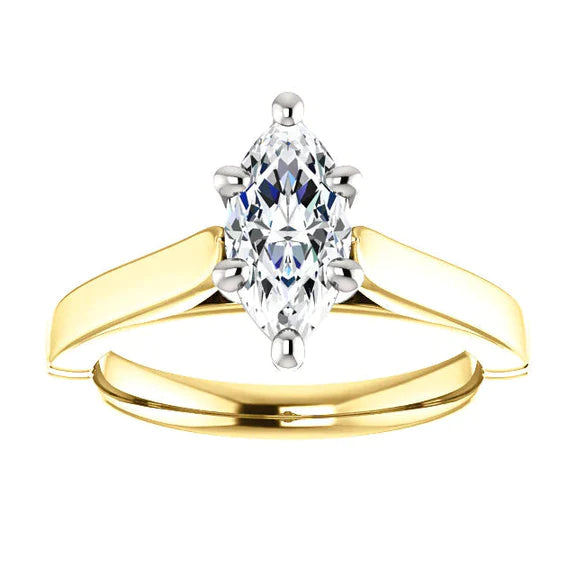 Bague Réel Diamant Solitaire Serti Cathédrale 3 Carats Joaillerie