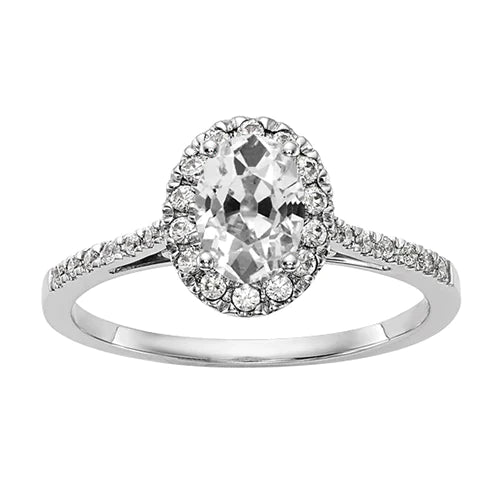 Bague Réel Diamant Taille Ancienne Mine Ovale Serti Cathédrale Pour Femme