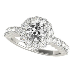 Bague Ronde Anniversaire Ancienne Mine Cut Halo Réel Diamant Bague Sertie 4.75 Carats
