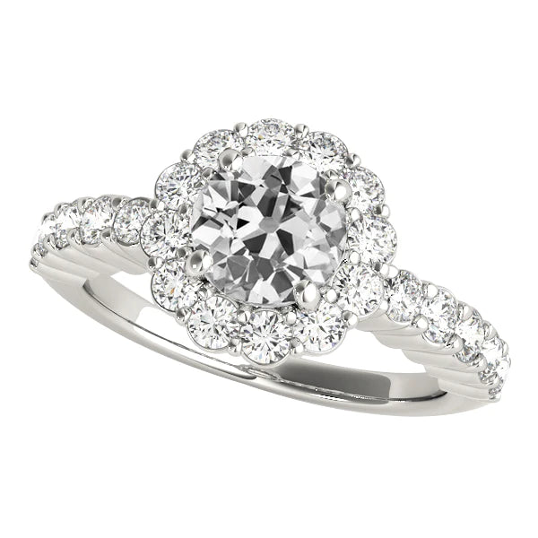 Bague Ronde Anniversaire Ancienne Mine Cut Halo Réel Diamant Bague Sertie 4.75 Carats
