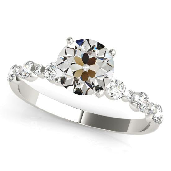 Bague Ronde En Réel Diamant Vieux mineur De  3,25 Carats Or Blanc Bijoux Femme