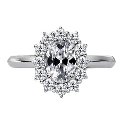 Bague Ronde & Ovale Old Miner Réel Diamant Halo Style Fleur 4.50 Carats