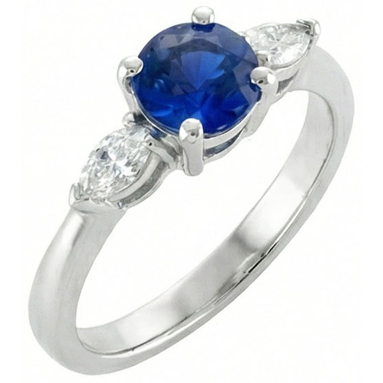 naturel marquise diamant 2.50carats bague vue de face