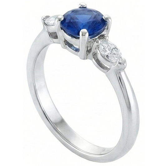 naturel marquise diamant 2.50carats bague angle de côté