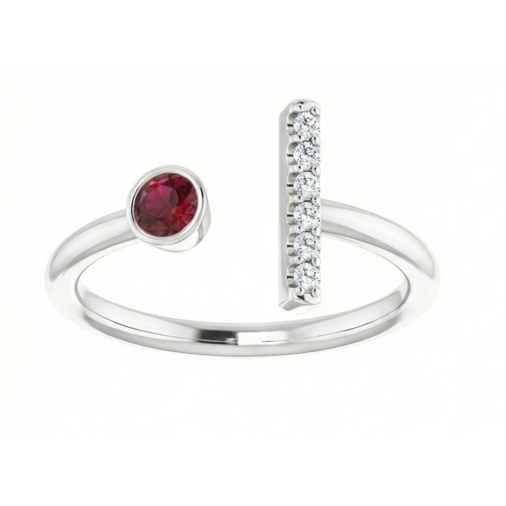 naturel round rubis 0.48carats bague détail rapproché