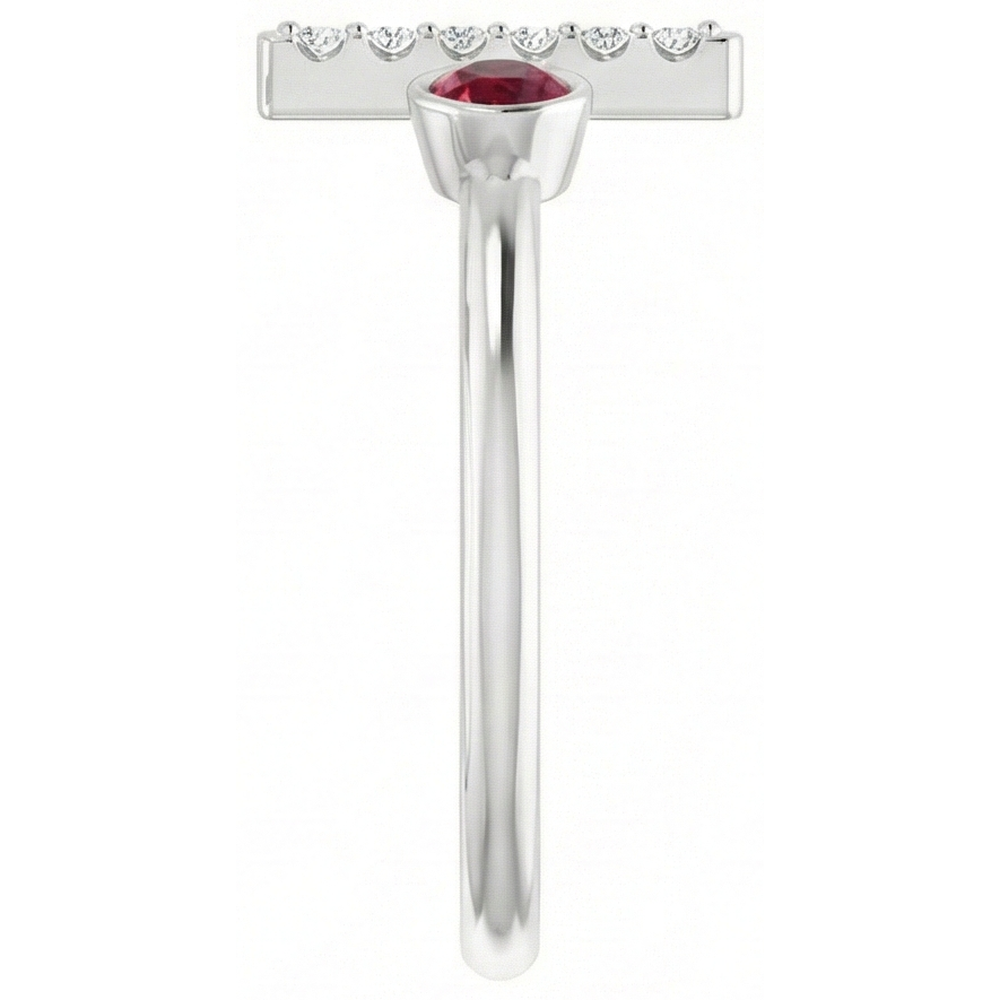 naturel round rubis 0.48carats bague vue de dessus