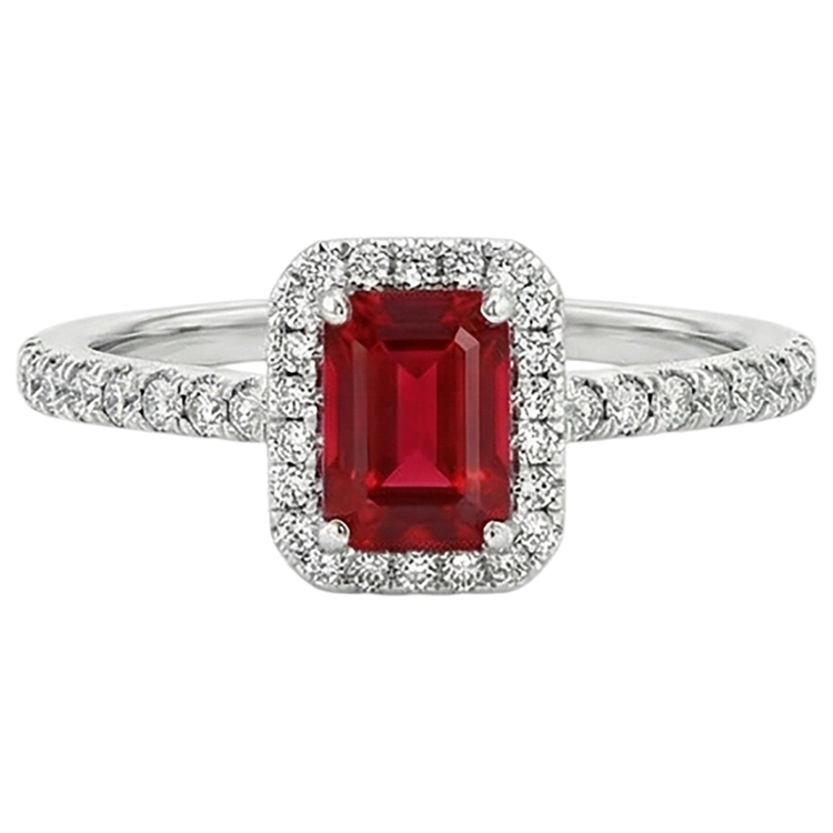 naturel rubis 6.25carats bague vue de face