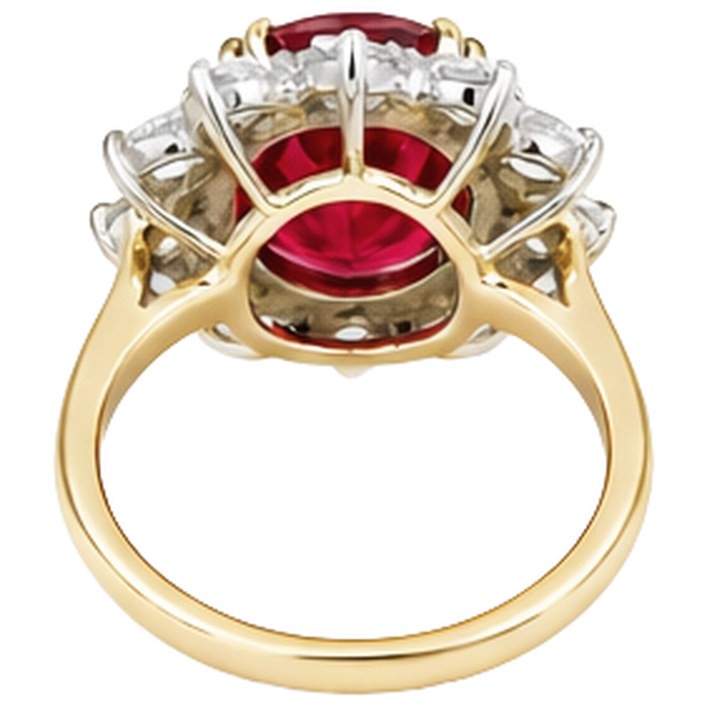 naturel oval rubis 4.50carats bague sur blanc