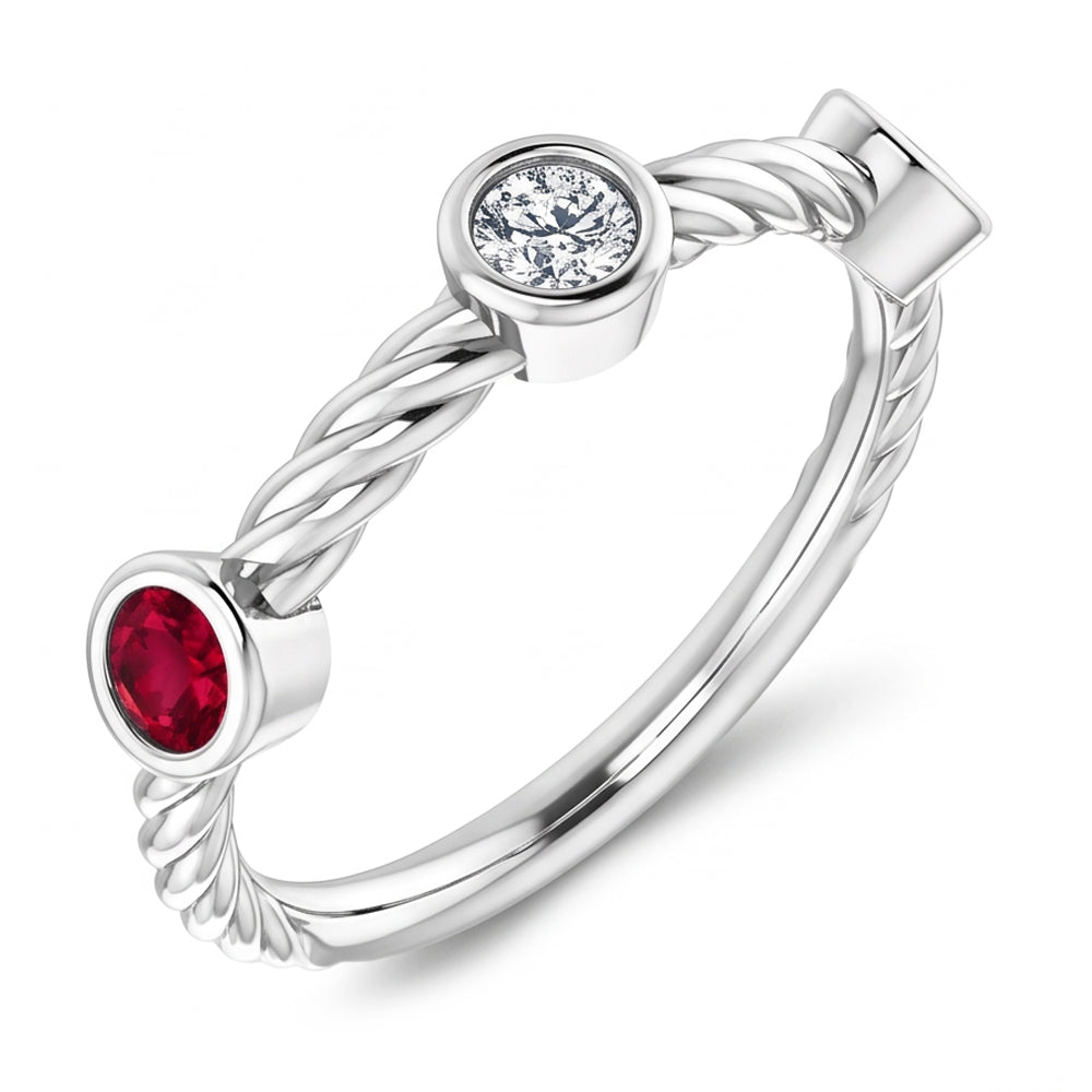 Bague Rubis Naturel 0.90 Carats