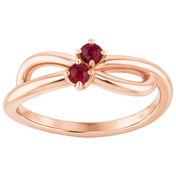 Bague Rubis Naturel 0.20 Carats - Or Rose 14K