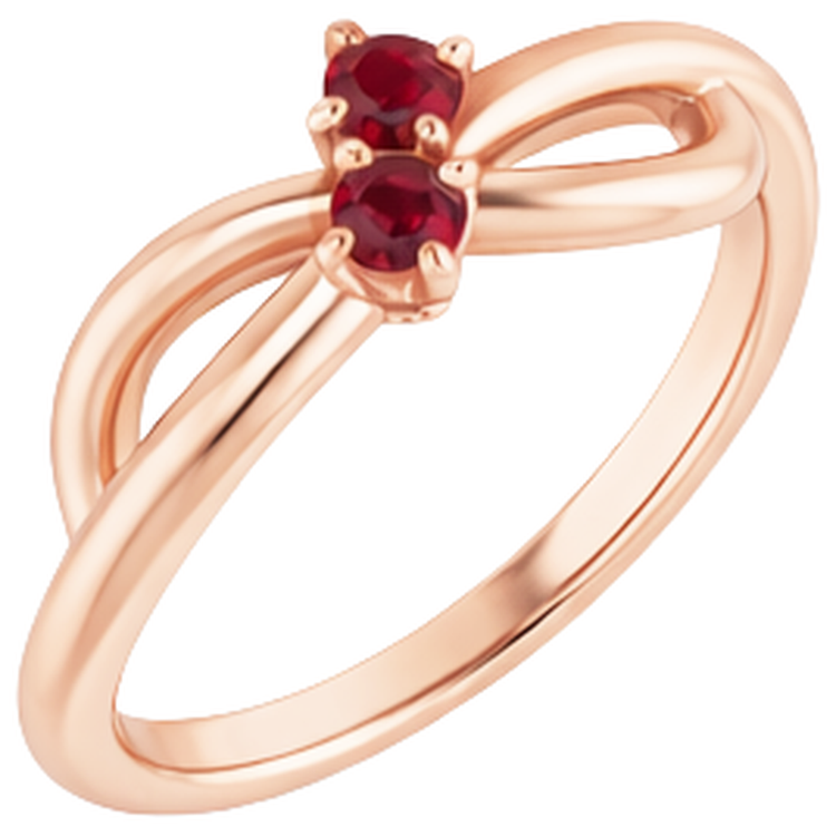 naturel round rubis 0.20carats bague angle de côté