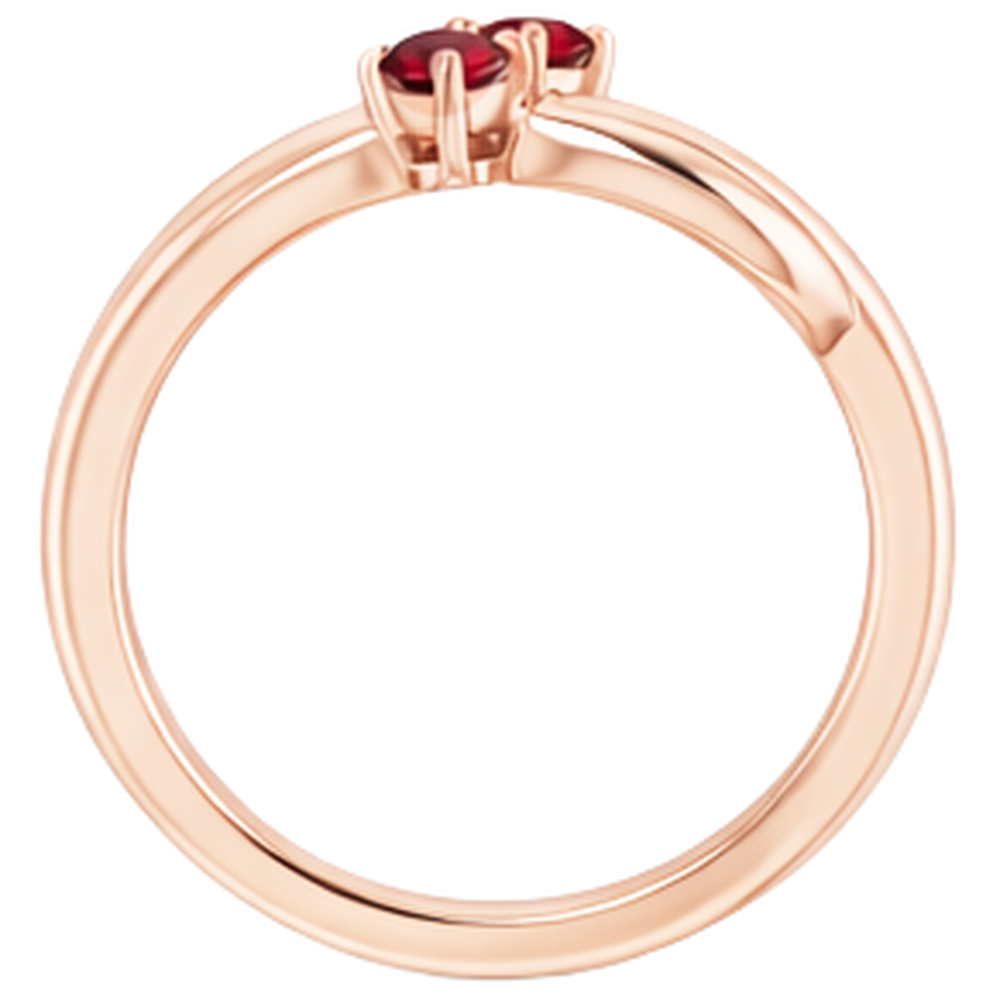 naturel round rubis 0.20carats bague vue de profil