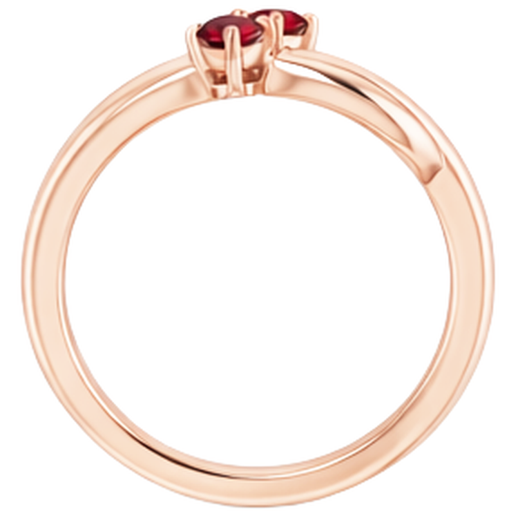 naturel round rubis 0.20carats bague vue de profil
