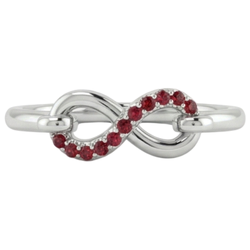 Bague Rubis Rond Infinity 1 Carat Or Blanc 14K