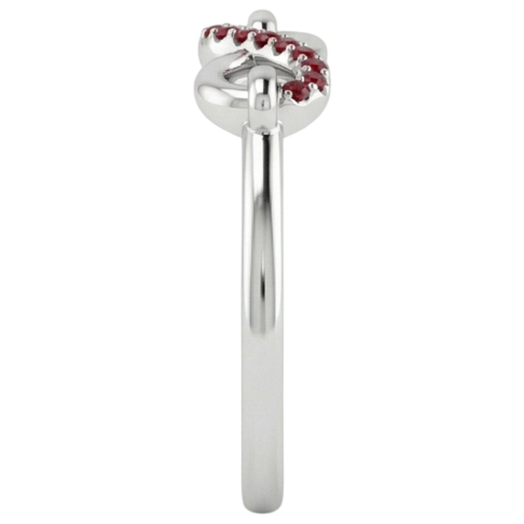 Bague Rubis Rond Infinity 1 Carat Or Blanc 14K